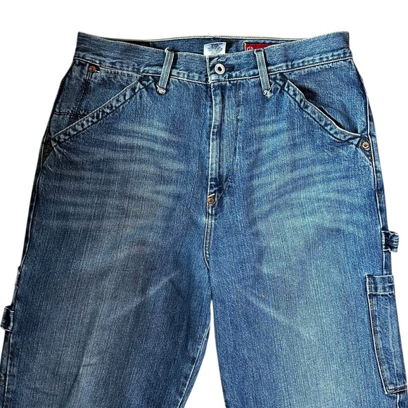 Guess Vintage Cargo Jeans Medium Wash 100% Cotton 34x32 - Picture 6 of 9